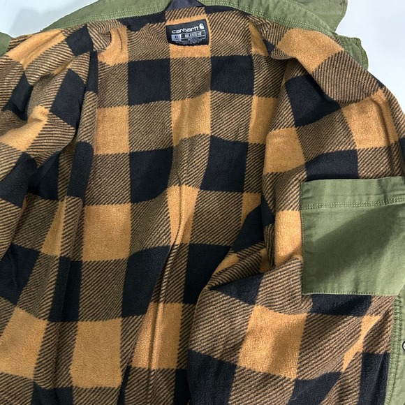 Carhartt Mens Rugged Flex Relax-Fit Canvas Fleece Lined Shirt Jacket XLT - Picture 6 of 12